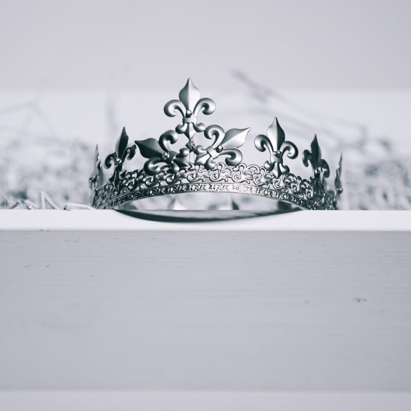 crown laying in manger