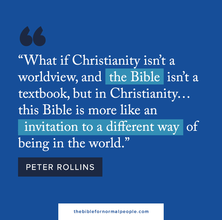 Peter Rollins says the Bible isn't a textbook, but an invitation - The Bible for Normal People podcast