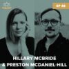 [Faith] Episode 49: Hillary McBride & Preston McDaniel Hill - Mental Health in a Faith Transition podcast image showcasing side by side headshots of the guests with a green tint overlay and their names